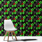 Penrith Panthers Window Curtain Tropical Hibiscus Floral Seamless Rugby Mascot
