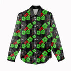 Penrith Panthers Women Casual Shirt Tropical Hibiscus Floral Seamless Rugby Mascot