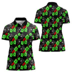 Penrith Panthers Women Polo Shirt Tropical Hibiscus Floral Seamless Rugby Mascot