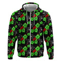 Penrith Panthers Zip Hoodie Tropical Hibiscus Floral Seamless Rugby Mascot
