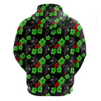 Penrith Panthers Zip Hoodie Tropical Hibiscus Floral Seamless Rugby Mascot