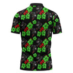Penrith Panthers Zipper Polo Shirt Tropical Hibiscus Floral Seamless Rugby Mascot