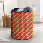 Dolphins Mascot Laundry Basket Tropical Hibiscus Floral Seamless Rugby Mascot