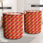 Dolphins Mascot Laundry Basket Tropical Hibiscus Floral Seamless Rugby Mascot