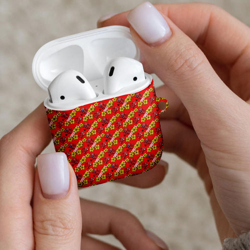 Dolphins Mascot AirPods Case Tropical Hibiscus Floral Seamless Rugby Mascot