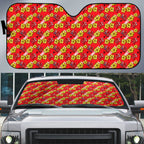 Dolphins Mascot Auto Sun Shade Tropical Hibiscus Floral Seamless Rugby Mascot