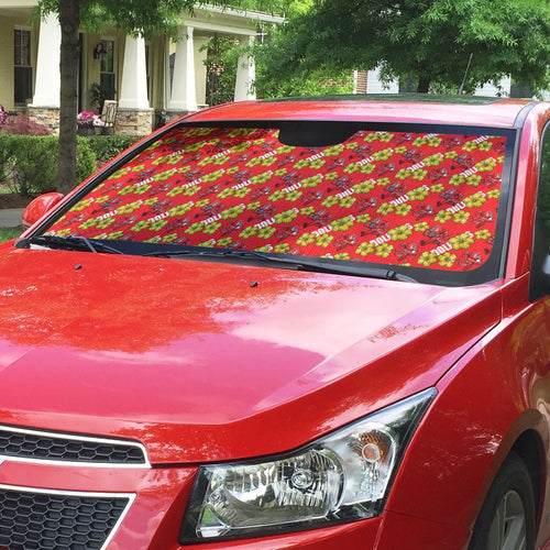 Dolphins Mascot Auto Sun Shade Tropical Hibiscus Floral Seamless Rugby Mascot