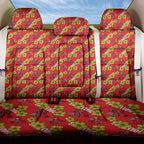 Dolphins Mascot Back Car Seat Cover Tropical Hibiscus Floral Seamless Rugby Mascot