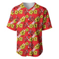 Dolphins Mascot Baseball Jersey Tropical Hibiscus Floral Seamless Rugby Mascot