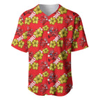 Dolphins Mascot Baseball Jersey Tropical Hibiscus Floral Seamless Rugby Mascot