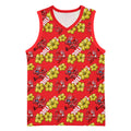 Dolphins Mascot Basketball Jersey Tropical Hibiscus Floral Seamless Rugby Mascot