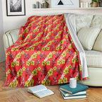 Dolphins Mascot Blanket Tropical Hibiscus Floral Seamless Rugby Mascot