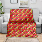 Dolphins Mascot Blanket Tropical Hibiscus Floral Seamless Rugby Mascot