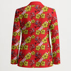 Dolphins Mascot Blazer Tropical Hibiscus Floral Seamless Rugby Mascot