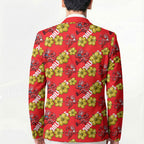 Dolphins Mascot Blazer Tropical Hibiscus Floral Seamless Rugby Mascot