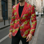 Dolphins Mascot Blazer Tropical Hibiscus Floral Seamless Rugby Mascot