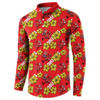 Dolphins Mascot Button Sweatshirt Tropical Hibiscus Floral Seamless Rugby Mascot