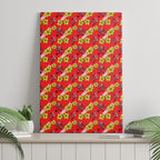 Dolphins Mascot Canvas Wall Art Tropical Hibiscus Floral Seamless Rugby Mascot