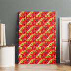 Dolphins Mascot Canvas Wall Art Tropical Hibiscus Floral Seamless Rugby Mascot
