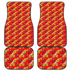 Dolphins Mascot Car Mats Tropical Hibiscus Floral Seamless Rugby Mascot