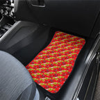 Dolphins Mascot Car Mats Tropical Hibiscus Floral Seamless Rugby Mascot