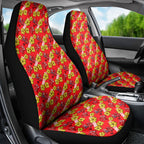 Dolphins Mascot Car Seat Cover Tropical Hibiscus Floral Seamless Rugby Mascot