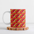 Dolphins Mascot Ceramic Mug Tropical Hibiscus Floral Seamless Rugby Mascot