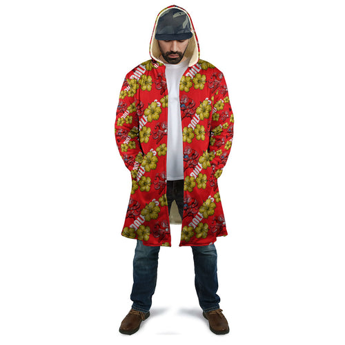 Dolphins Mascot Cloak Tropical Hibiscus Floral Seamless Rugby Mascot