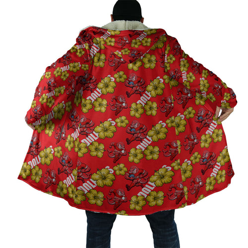Dolphins Mascot Cloak Tropical Hibiscus Floral Seamless Rugby Mascot