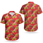 Dolphins Mascot Couples Matching Tank Maxi Dress and Hawaiian Shirt Tropical Hibiscus Floral Seamless Rugby Mascot