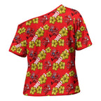 Dolphins Mascot Cross Shoulder Shirt Tropical Hibiscus Floral Seamless Rugby Mascot