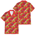 Dolphins Mascot Family Matching Off Shoulder Maxi Dress and Hawaiian Shirt Tropical Hibiscus Floral Seamless Rugby Mascot