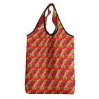 Dolphins Mascot Grocery Bag Tropical Hibiscus Floral Seamless Rugby Mascot
