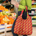 Dolphins Mascot Grocery Bag Tropical Hibiscus Floral Seamless Rugby Mascot