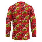 Dolphins Mascot Hockey Jersey Tropical Hibiscus Floral Seamless Rugby Mascot