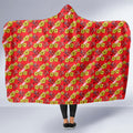 Dolphins Mascot Hooded Blanket Tropical Hibiscus Floral Seamless Rugby Mascot