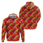 Dolphins Mascot Hoodie Tropical Hibiscus Floral Seamless Rugby Mascot
