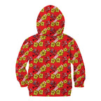 Dolphins Mascot Kid Hoodie Tropical Hibiscus Floral Seamless Rugby Mascot