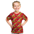 Dolphins Mascot Kid T Shirt Tropical Hibiscus Floral Seamless Rugby Mascot
