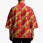 Dolphins Mascot Kimono Tropical Hibiscus Floral Seamless Rugby Mascot