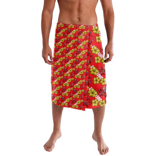 Dolphins Mascot Lavalava Tropical Hibiscus Floral Seamless Rugby Mascot