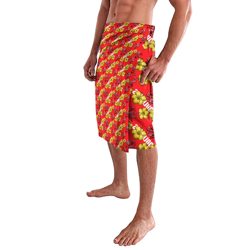 Dolphins Mascot Lavalava Tropical Hibiscus Floral Seamless Rugby Mascot