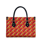 Dolphins Mascot Leather Bag Tropical Hibiscus Floral Seamless Rugby Mascot
