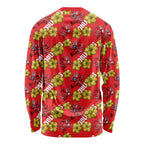 Dolphins Mascot Long Sleeve Shirt Tropical Hibiscus Floral Seamless Rugby Mascot