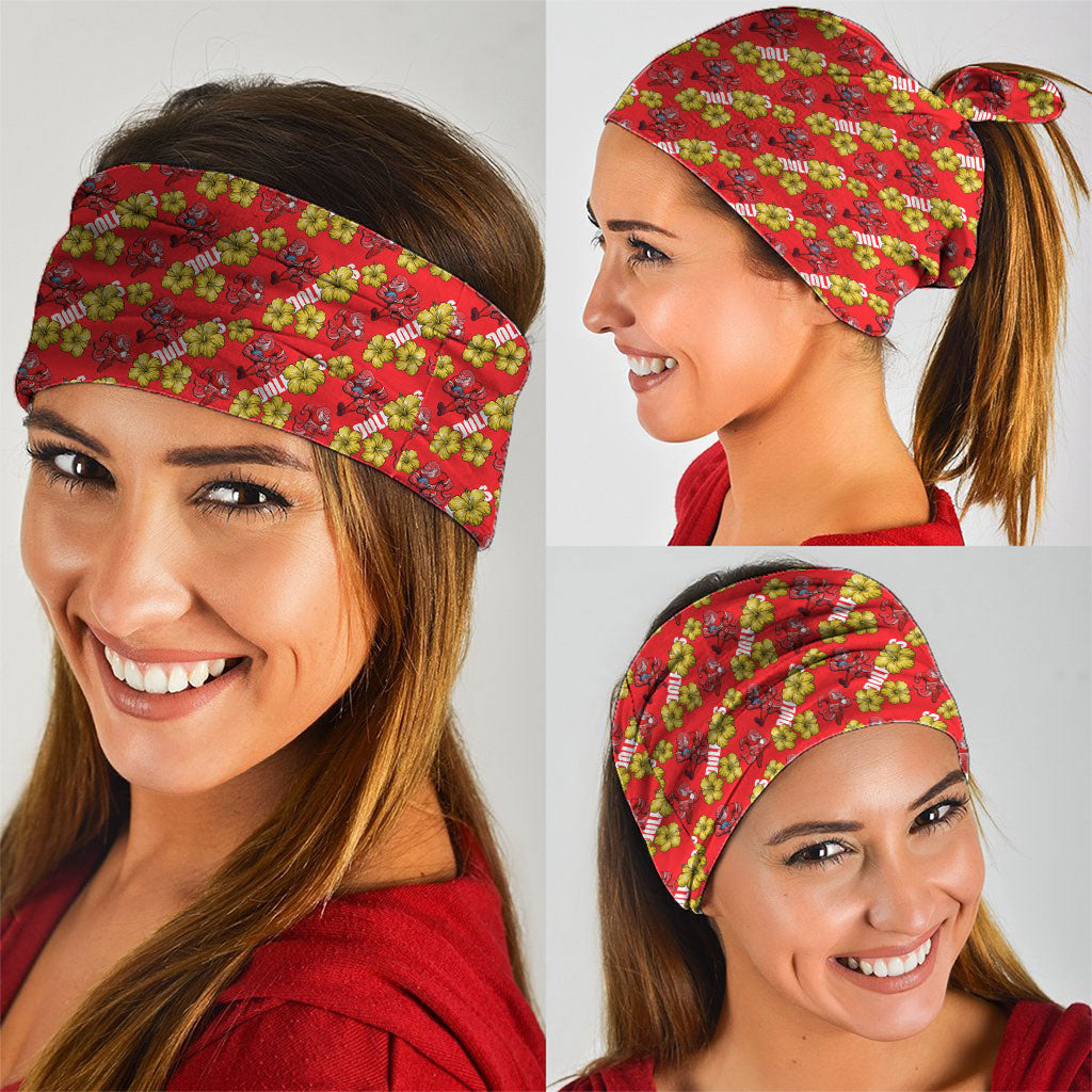Dolphins Mascot Neck Gaiter Tropical Hibiscus Floral Seamless Rugby Mascot