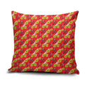 Dolphins Mascot Pillow Cover Tropical Hibiscus Floral Seamless Rugby Mascot