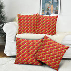 Dolphins Mascot Pillow Cover Tropical Hibiscus Floral Seamless Rugby Mascot