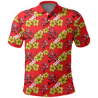 Dolphins Mascot Polo Shirt Tropical Hibiscus Floral Seamless Rugby Mascot