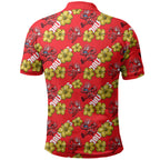 Dolphins Mascot Polo Shirt Tropical Hibiscus Floral Seamless Rugby Mascot