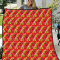 Dolphins Mascot Quilt Tropical Hibiscus Floral Seamless Rugby Mascot